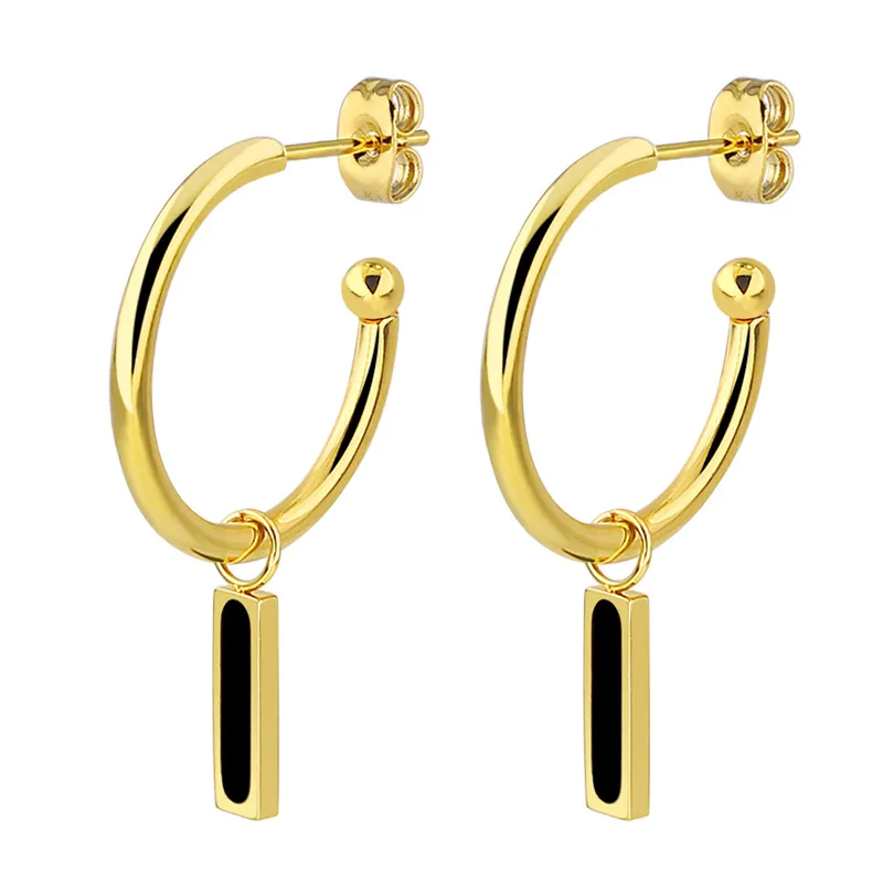 

Titanium steel simple C shaped ear nails pendant boucle d'oreille femme 2018 aros aretes earrings hoops oorringen joyas