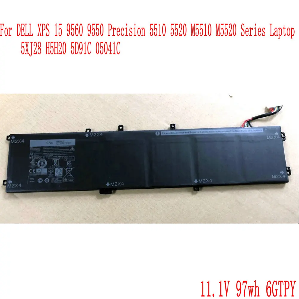 Original 11.4V 97WH 6GTPY Laptop Battery For DELL XPS 15 9570 9560 7590 Precision 5520 5530 Series Notebook | Компьютеры и офис