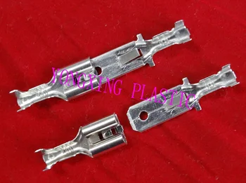 

200pcs/lot crimp terminal 6.3 100pcs Female+100pcs male connector