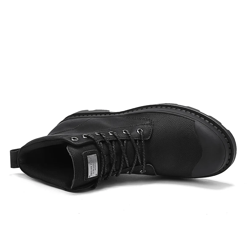 Г. Новая модная мужская обувь кожаные мужские ботинки удобные повседневные зимние ботинки меховые теплые высококачественные с плюшем г. Большие размеры 46