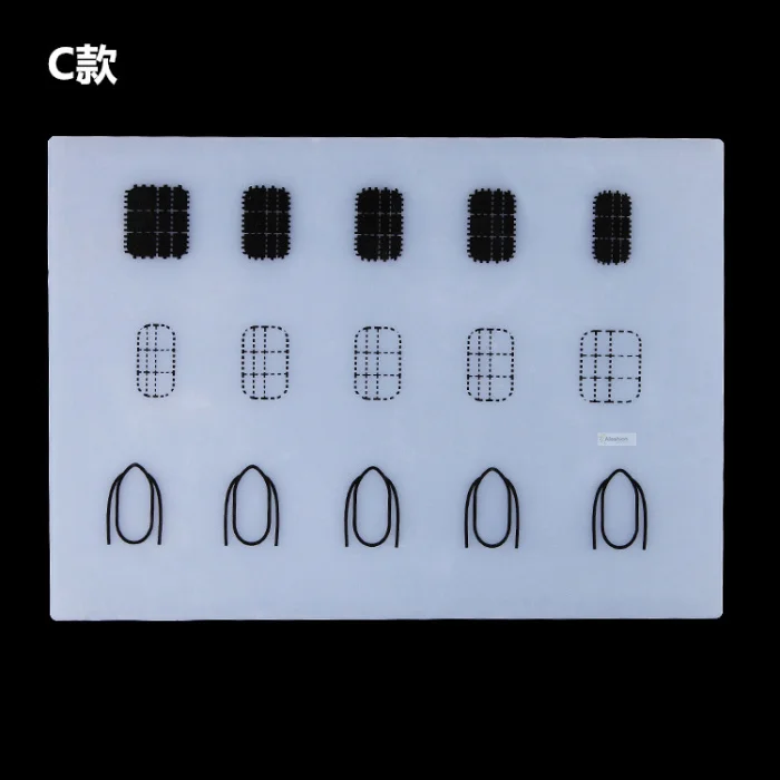 1 шт силиконовый штамп для ногтей коврик для дизайна ногтей лак для переноса рисунка коврик заполняющий цвет маникюрный шаблон инструменты штамповочный трафарет - Цвет: Style C