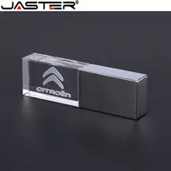 JASTER citreon crystal + металлическая USB флешка Флешка 4 ГБ 8 ГБ 16 ГБ 32 ГБ 64 Гб 128 Гб Внешняя память Флешка u диск