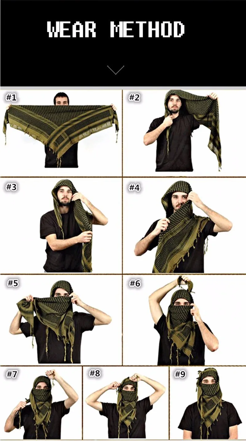 Охотничий Тактический Keffiyeh Shemagh шарф в арабском стиле, шаль для шеи, накидка для головы, для охоты, тактический, для пеших прогулок, для страйкбола, аксессуары для стрельбы