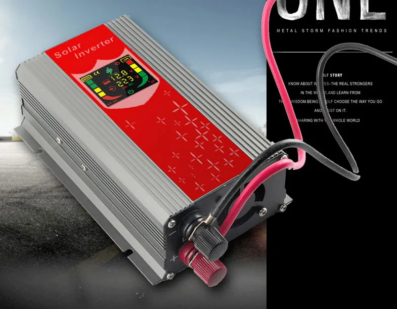 LED Design 12V DC to 220V 240V AC 1000W Solar Power Adapter Car Vehicle