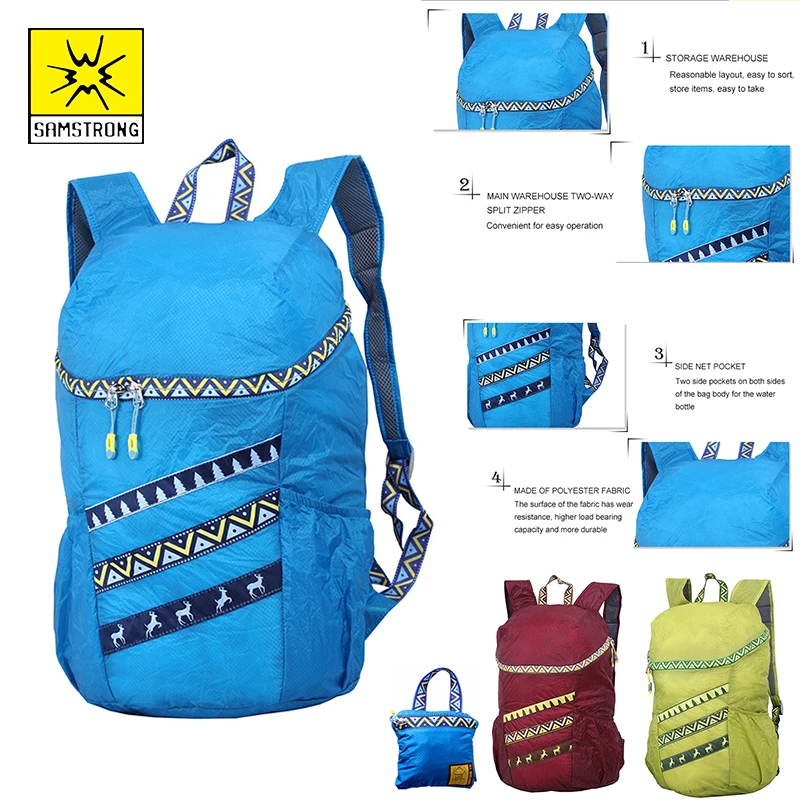 

SAMSTRONG Mutong 30 L Outdoor Sports Folding Light Water Proof Silicon Coated Fabric Casual Lightweight Men Women Backpack