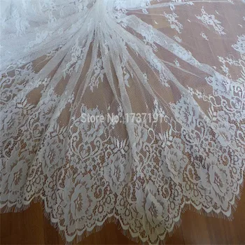 

Beautiful Eyelash Lace Fabric 3 meters/lot Soft White Floral Lace Fabric For Weddings Bridesmaids Bridal Gown Lace Fabric