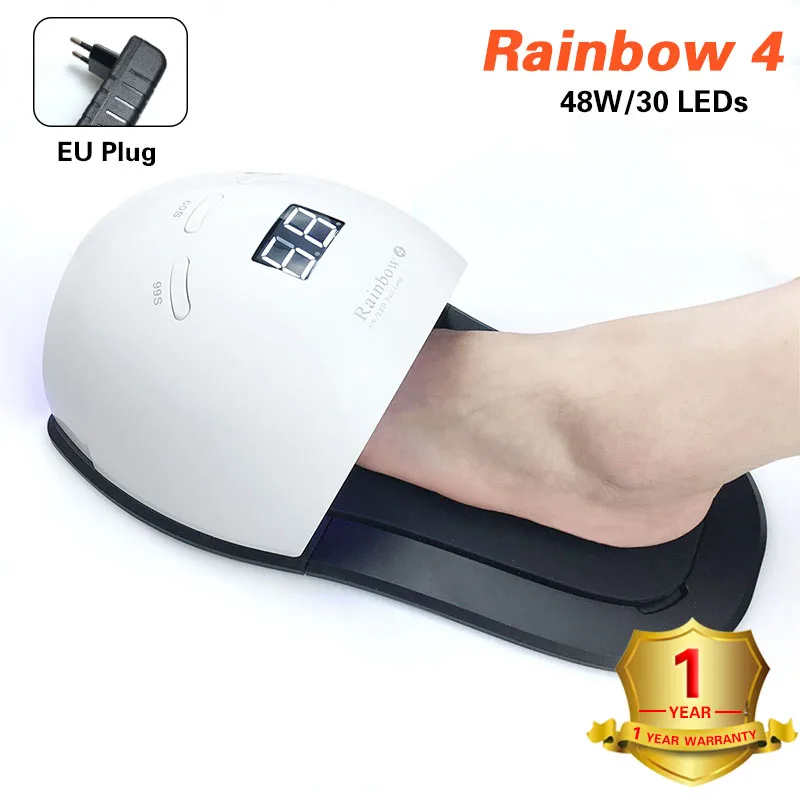 

Nail Dryer 48W UV Lamp Rainbow4 Led Lamp For Gel Varnish Drying With 30 LEDs Fast Dry With Feet Bottom Lamp For Manicure