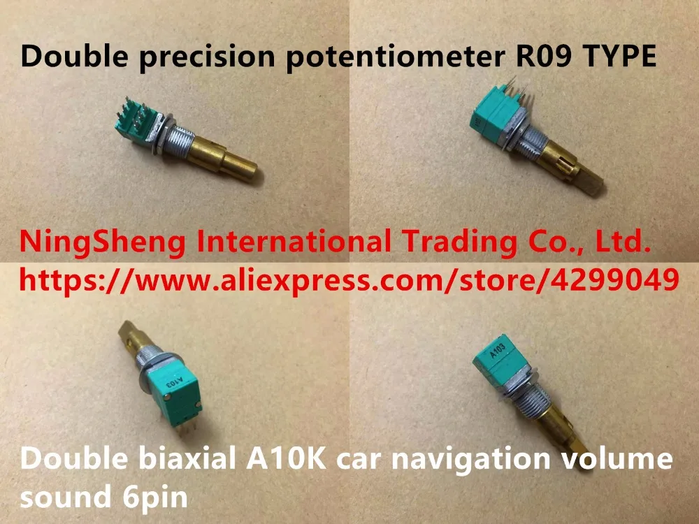 

Original new 100% double precision potentiometer R09 TYPE double biaxial A10K car navigation volume sound 6pin (SWITCH)