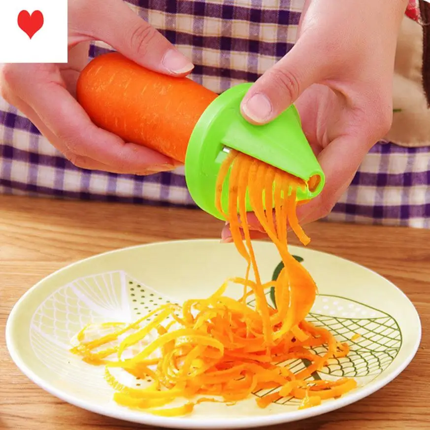 

Kitchen Dining & Bar Planing knife Funnel Model Spiral Slicer Vegetable Shred Carrot Radish Cutter mar23