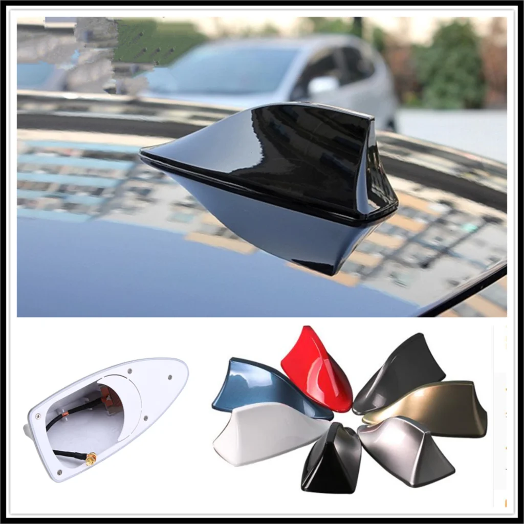 Classic Blue Car Roof Shark Fin Aerial Antenna Signal Radio Universal For Auto