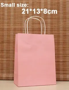 21*13*8 см Мода Розовый цвет подарок бумага упаковочная сумка Упаковка Пакеты с ручкой Рождественский мешок ежедневно zakka (ss-476)
