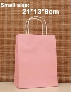 

21*13*8cm Fashion Pink color gift packaging paper bag packing bags with handle Christmas bag daily zakka(ss-476)