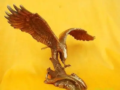 

Big Giant Extra Large Chinese Bronze Brass Statue EAGLE sculpture 8"High Coffee Decoration 100% Brass Bronze