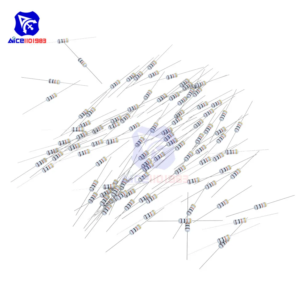 100 шт. металлооксидный пленочный резистор 5% 1 Вт 1R-1M Ω 1R 4.7R 10R 100R 220R 1K 2,2 K 4,7 K 6,8 K 10K 22K 47K 100K 470K 1 МОм Ohm Сопротивление