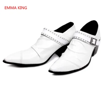 

2018 Fashion Pointed Toe Loafer Man Leather Dress Shoes Buckle Strap Oxford Shoes For Men Moccasins Formal Mariage Wedding Shoes