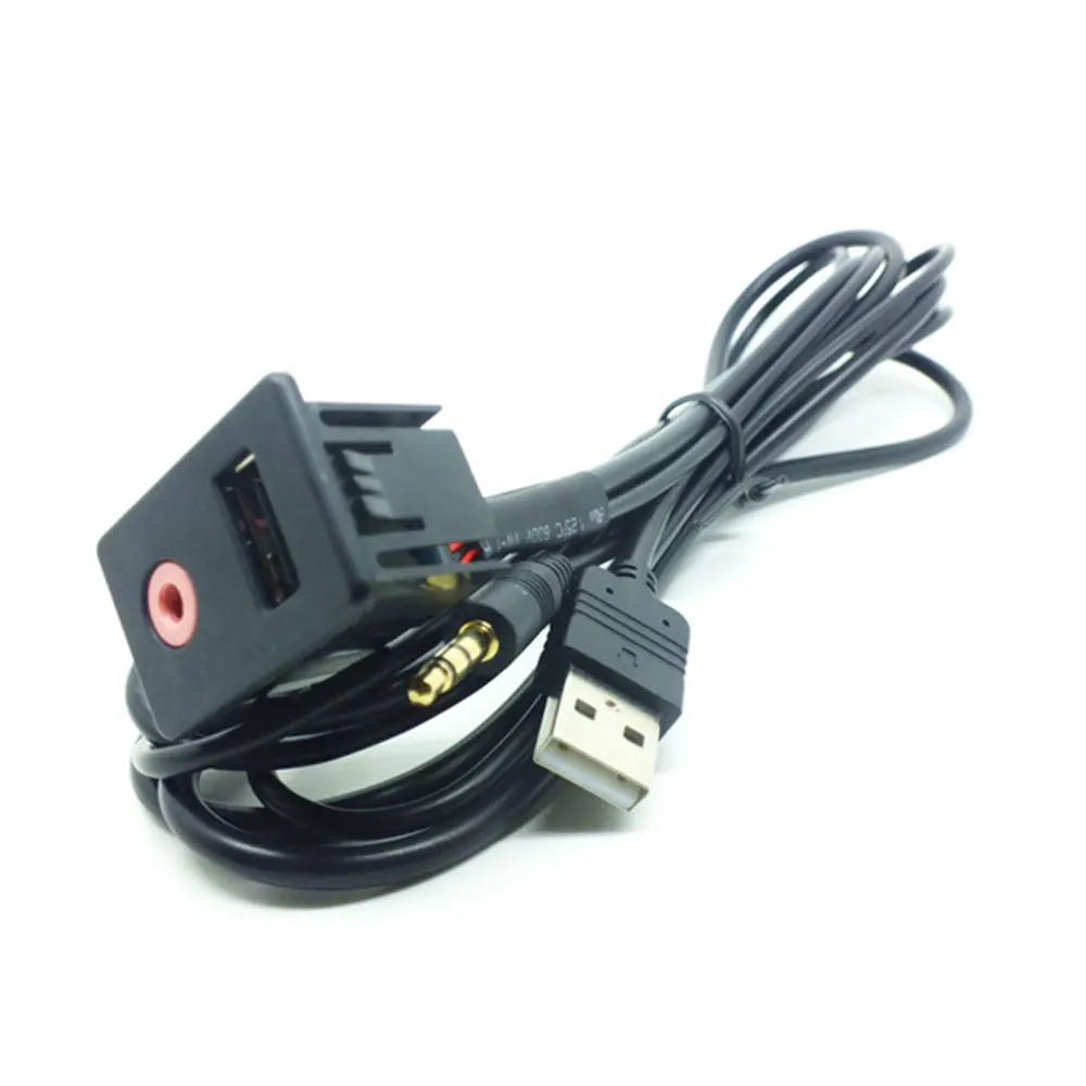 Черный автомобильный аудио кабель Портативный сменный USB для прочного Прямая