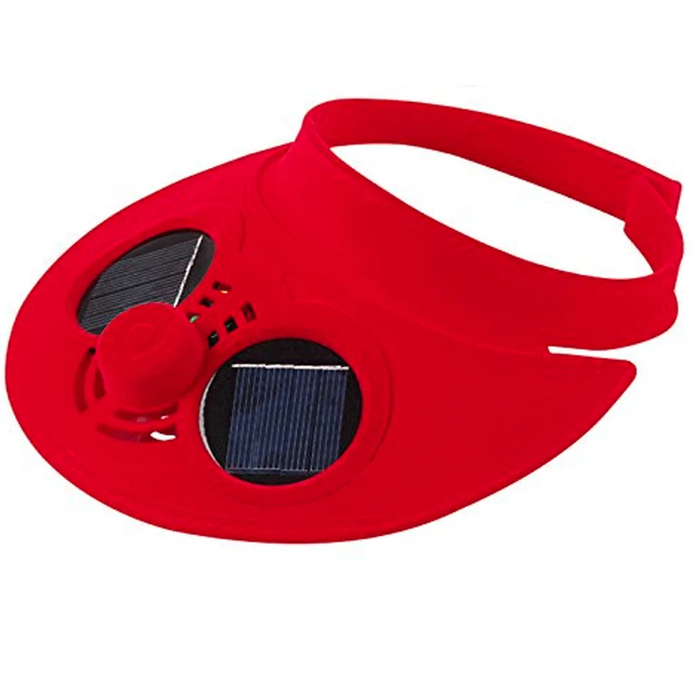 Новинка, унисекс бейсболка s, Женская и Мужская Летняя шляпка шапочка с солнечной энергией, охлаждающая шляпа с вентилятором, подарок - Цвет: Красный