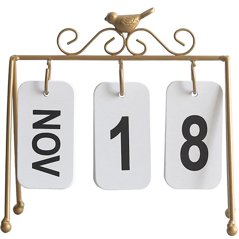 Индивидуальная Сделай Сам птица из кованого железа флип календарь украшение дома стол украшение календарь