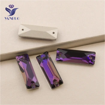

YANRUO 3255 All Sizes Purple Velvet Crystal Sew On Strass Rhinestone Cosmic Baguette Flatback Beauty Diamond For Bags