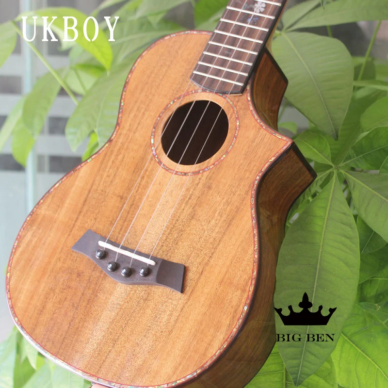 Best 26-inch 18 frets Acacia all solid wood guitar 26inch solid top ukulele bovine bone nut imported strings bright paint acoustic 1