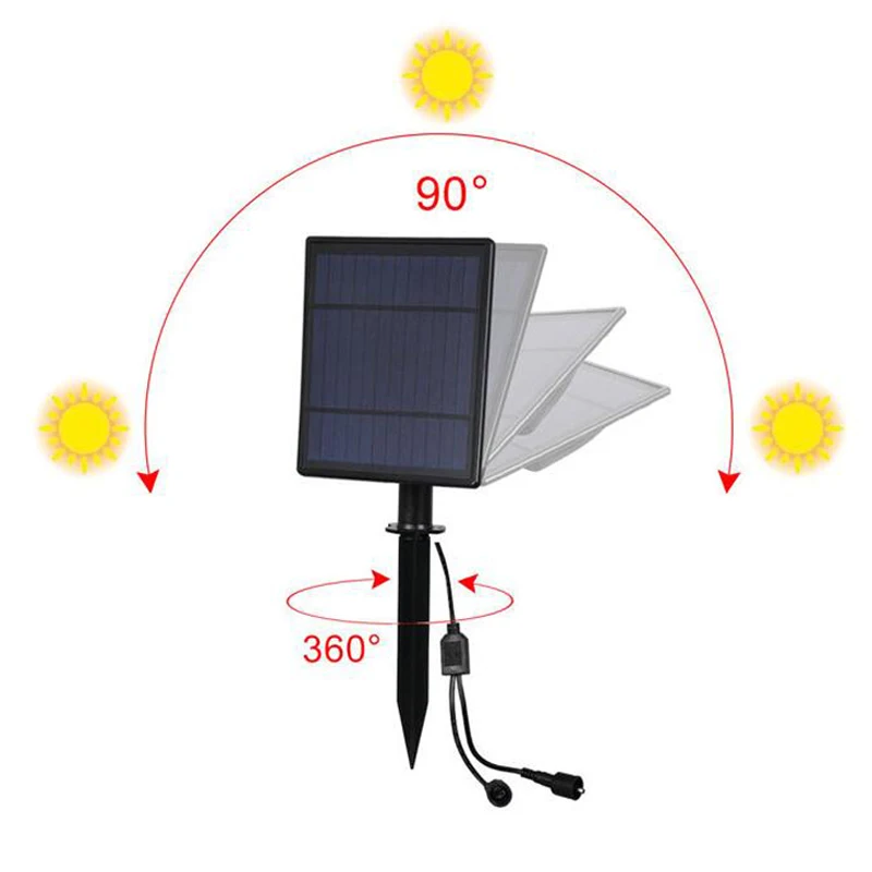 2019 NEW LED Solar light Double Head Outdoor control underground lamps Lawn light for Garden landscape garden stairs Spotlight  (7)