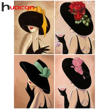 

Huacan Full Drill Diamond Painting Stones 5D Diamond Embroidery Lady Cartoon Diamond Mosaic Sets Rhinestone Picture Decor