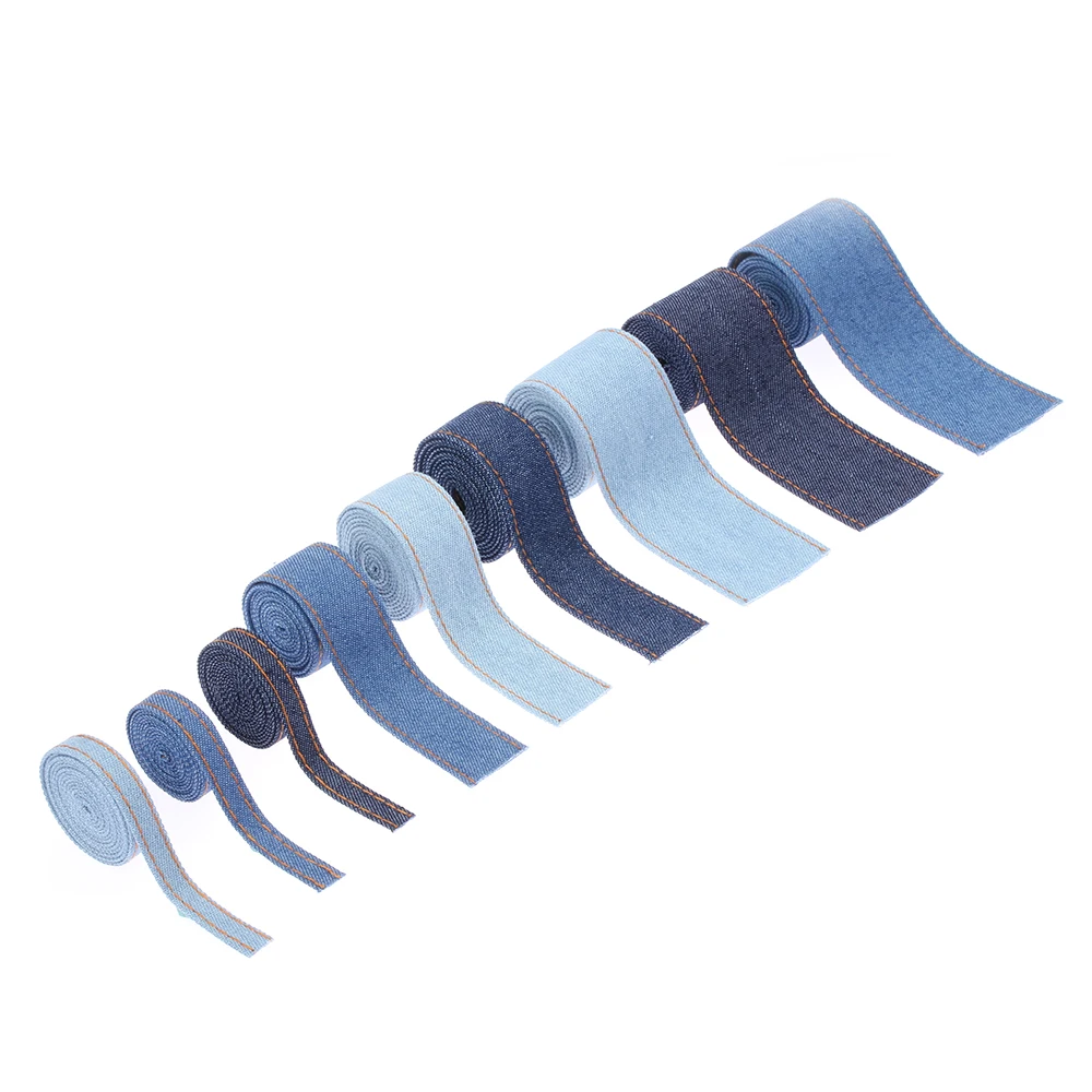 

1Meter Double-sided Jumper Denim Ribbon Jeans Fabric Tape Bow Cap Clothing Decorations Sewing DIY Crafts Hairclip Accessories