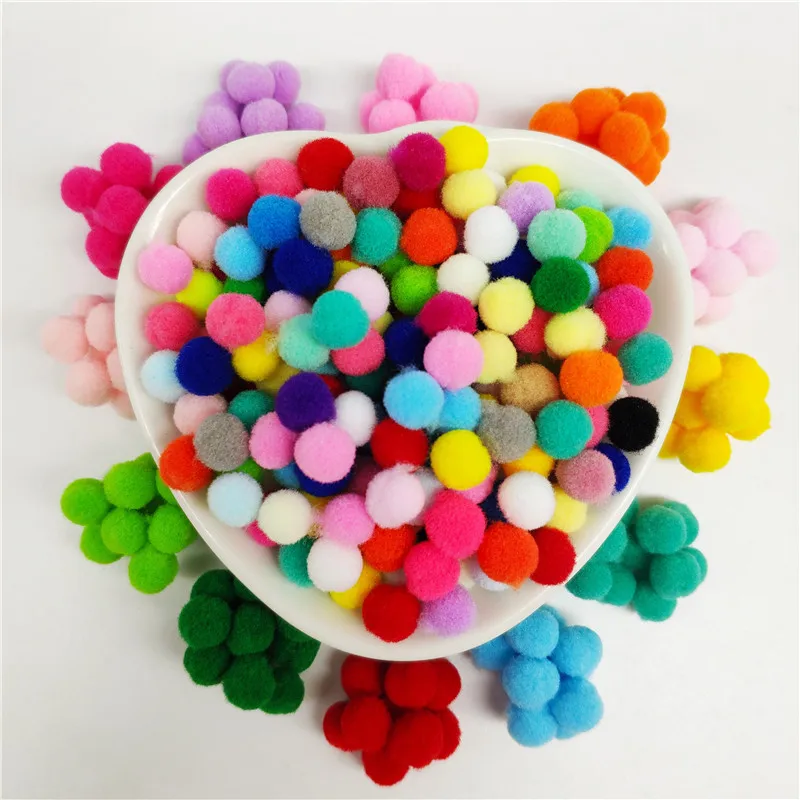 

600Piece Pompom 8mm Soft Pompones Fluffy Plush Pom Poms Ball Furball Crafts Toys DIY Home Decoration Sewing Supplies Accessories