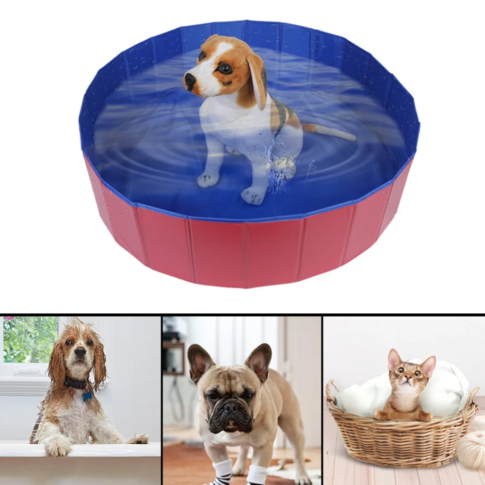 Портативная ванна для домашних животных для больших домашних животных ПВХ Складная Ванна для бассейна для собак и кошек 120*120 см
