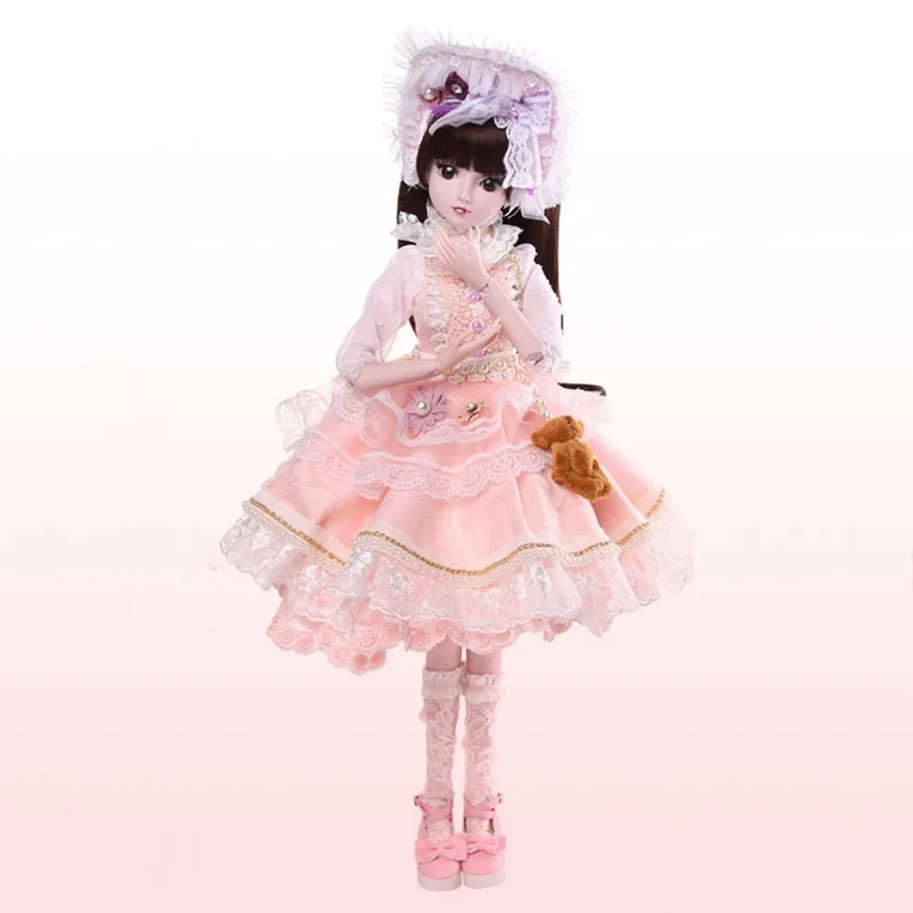 1/3 BJD кукла 60 см/23,6 ''Высота 19 шарнирные куклы(парик+ обувь+ одежда+ волосы+ глаза+ макияж) Коллекция игрушек полный набор - Цвет: Doll-Diana