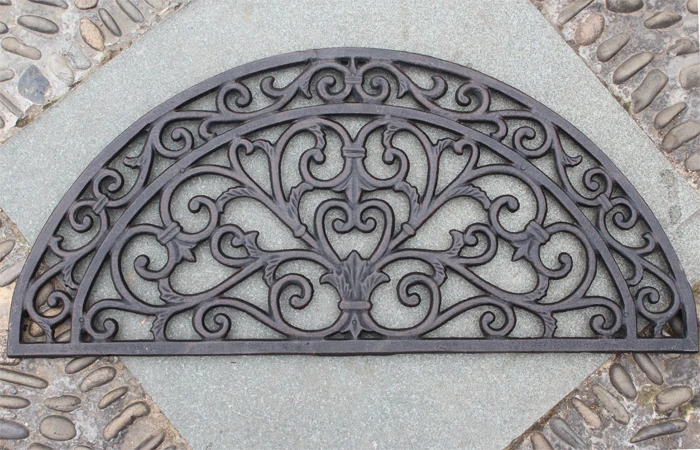 Half Round Black Cast Iron Door Mat Welcome Out Door Mat ...