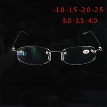 Бескаркасные очки для близорукости из смолы, ультралегкие очки для близорукости в коробке, очки для близорукости для женщин и мужчин-1,0-1,5-2-2,5-3-3,5-4,0