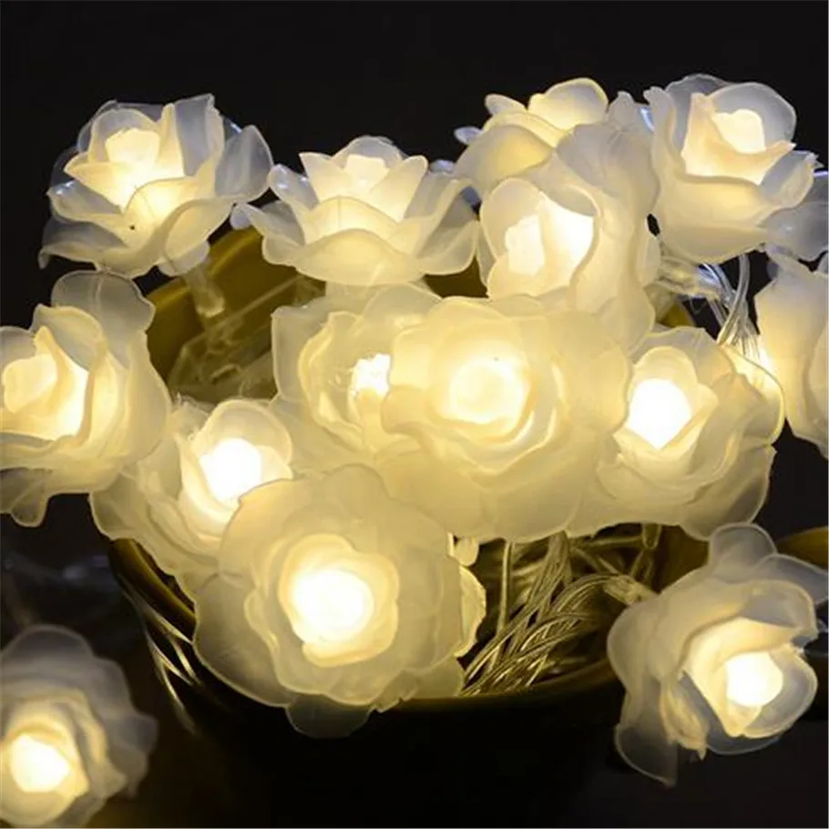 Luces LED flor Hada 50LED rosa flor cadena luces boda jardín fiesta Navidad decoración luces rosa blanca Luces LED flor Hada 50LED rosa flor cadena luces boda jardín fiesta Navidad decoración luces rosa blanca