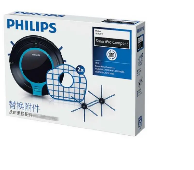 2 боковые щетки + 2 фильтр комплект с коробкой для Philips Smartpro Active FC8065 FC8710/FC8700/FC8715/ FC8603/FC8705 пылесос Запчасти