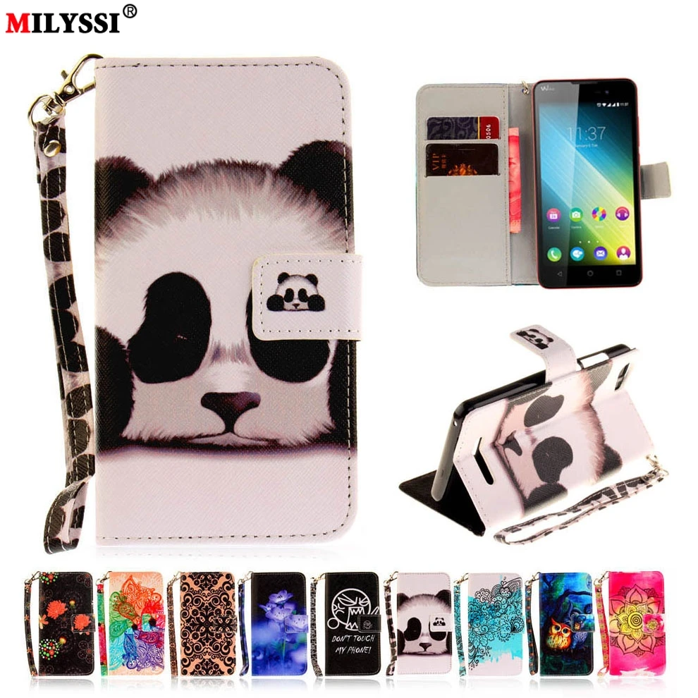 

Luxury Leather Phone Case for Wiko LENNY 2 Cartoon pattern Print Flip Cover with Card Slots Phone Cases