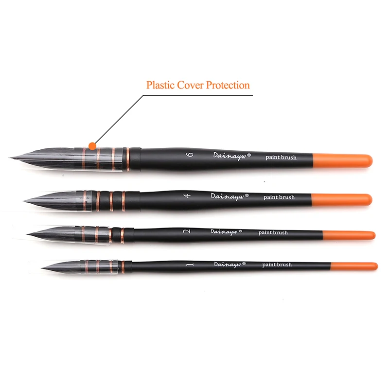 Online Dainayw 4 Pinsel Eichhörnchen Haar   Pferd Haar Kunst Malerei Pinsel Künstlerische Aquarell Pinsel Set für Gouache Waschen Mopp Kunst malerei