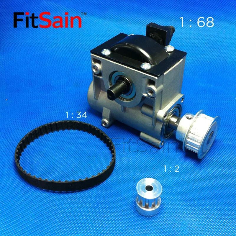 

FitSain-XL Synchronous Wheel + Gearbox Reducer Reducer Gearbox Reduction Ratio 1:68 Worm Gear