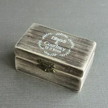 Оригинальное кольцо коробка свадебное кольцо шкатулка на заказ кольцо коробка для хранения потертый шик Свадебный декор