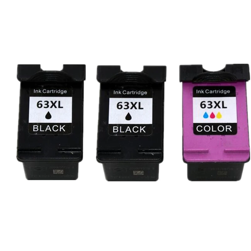 3pcs High Yield Ink Cartridge replacement For HP 63 63XL For ENVY4520 Officejet4650 Ink jet