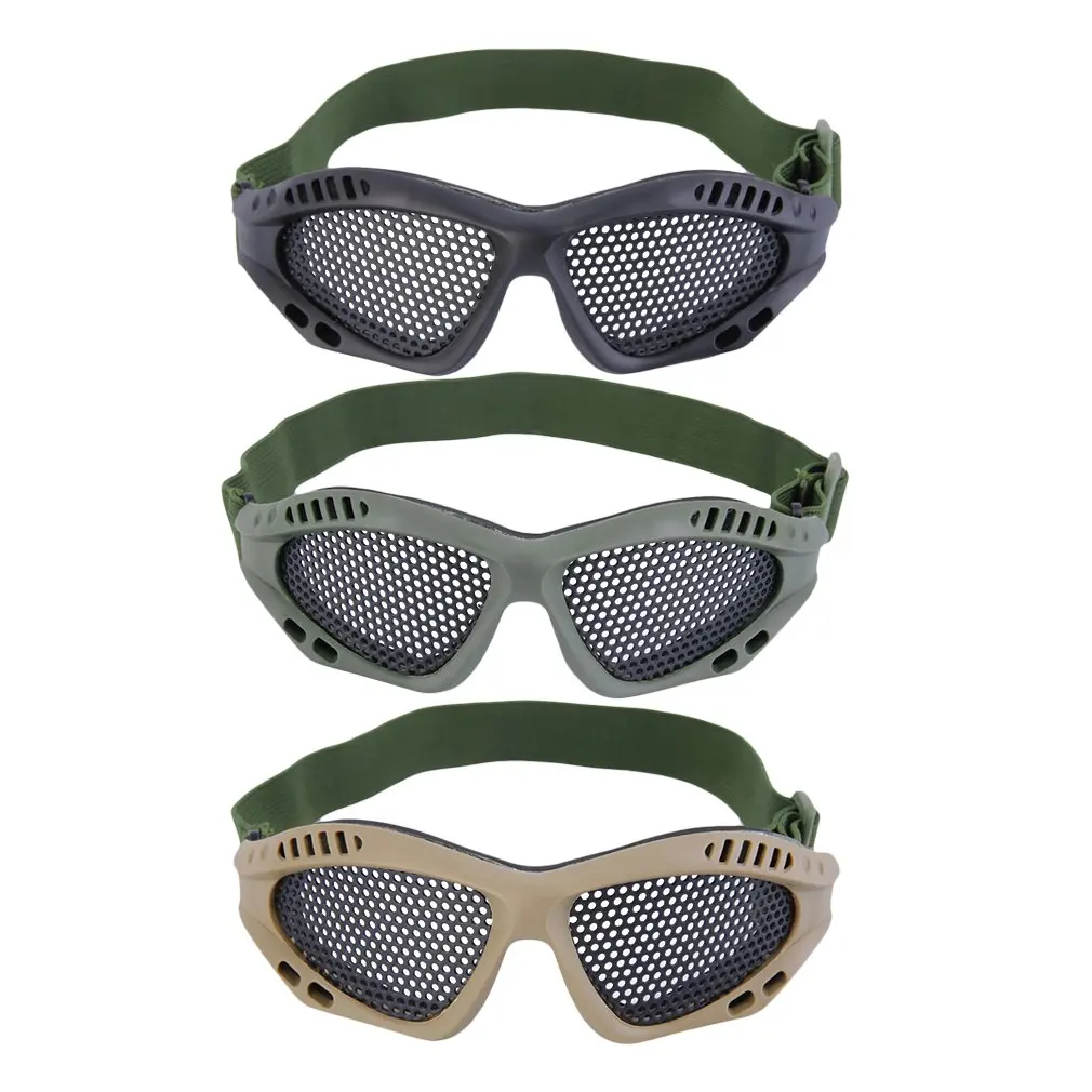 

Tactical Camping Cycling Steel Mesh Eyes Protective Goggles Glasses Eyewear Eye Protective Metal Mesh for CS Game Airsoft Safety
