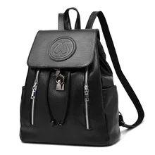 Винтаж Кожа Pu рюкзаки Женщины рюкзак школьный мешок шнурок молния back pack Мода 2017 женский рюкзак bagpack