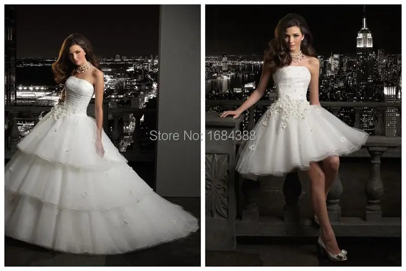 New Fashionable 3 Layers Wedding Dresses With Detachable Skirt Buy