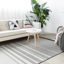 Килим хлопок ручной работы ковер геометрический Богемия индийский черно-белый плед полосатый современный дизайн Nodic стиль