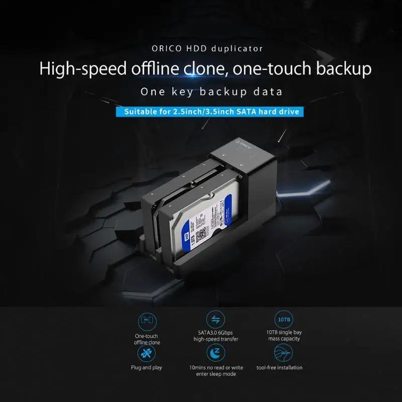 ORICO Dual Bay SATA для USB 3,0 type-B жесткий диск Док-станция 5 Гбит/с 2,5/3,5 дюймов HDD корпус жесткого диска чехол EU/US Plug