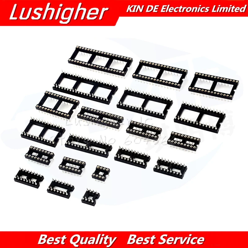 

10PCS Round Hole IC Socket Connector DIP 6 8 14 16 18 20 24 28 40 Pin Sockets DIP6 DIP8 DIP14 DIP16 DIP18 DIP20 DIP28 DIP40 Pins