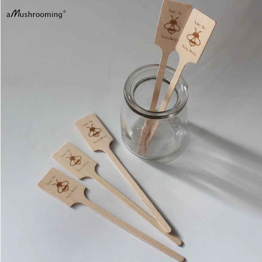 x100 You're the Bees Knees Engraved Wooden Stir Sticks Wedding