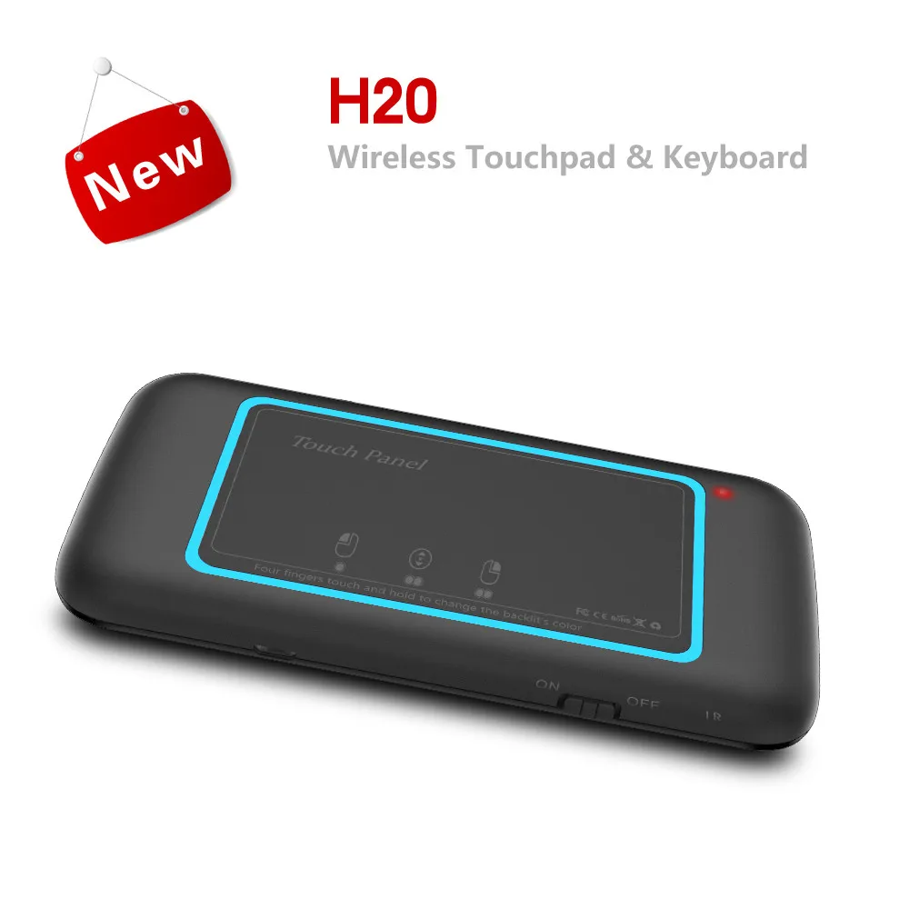 H20 беспроводная клавиатура с подсветкой Сенсорная панель Мышь пульт дистанционного управления Android Smart tv Box
