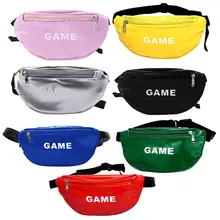 NoEnName_Null Высокое качество кожа лазерная поясная сумка с буквенным принтом забавная сумка мини Дети девочка сумки на плечо женские сумки для денег поясная сумка