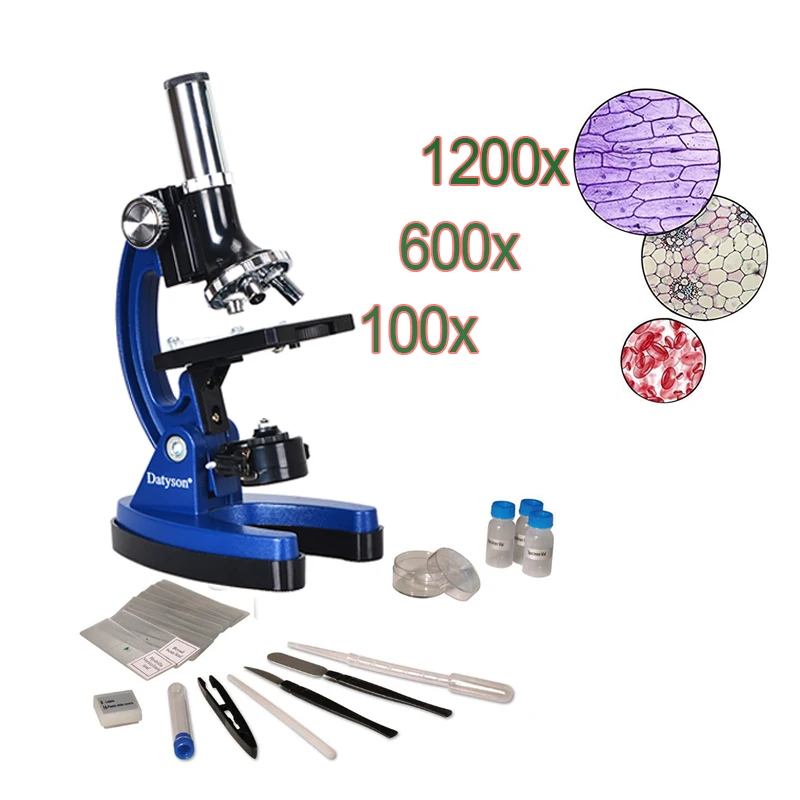 1200X набор микроскопов для начинающих, для студентов, для изучения и образования, лупа, детский Интеллектуальный биологический инструмент, подарок на день рождения