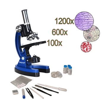 

1200X Beginner Microscope Kit Student Science and Education Magnifier Children Intelligence Biological Instrument Birthday Gift